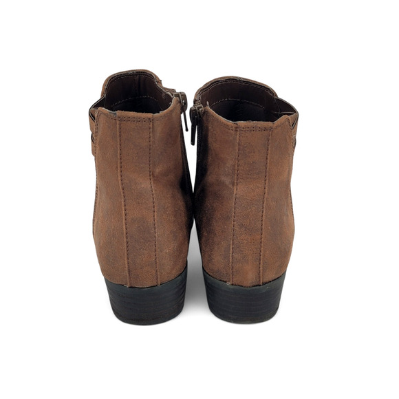 Carlos Santana‎ Bert Booties Size 6 Brown Suede Western Ankle Zip Low Heel - Picture 3 of 5